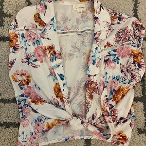 Tie Front Floral top